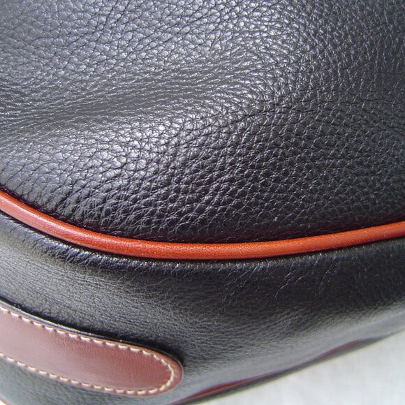 AUTHENTIC BALLY BLACK PEBBLE LEATHER DRAWSTRING SATCHEL EUC - Picture 9 of 16